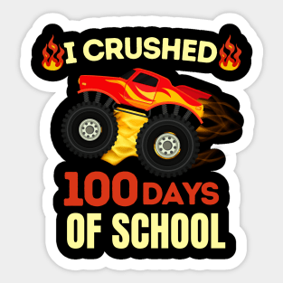 100 Days School Monster Truck Car Boys Sticker